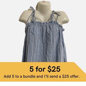 ICHI Blue Striped Women's Top